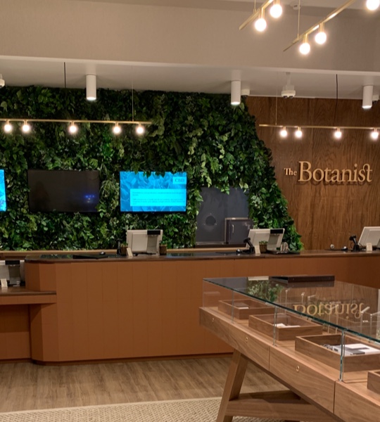 The Botanist Akron location's cashier counter