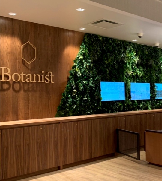 The Botanist Wickliffe location's wall display